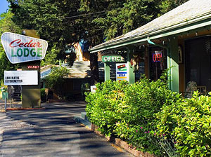 Front office, Cedar Lodge Motel in Dunsmuir, California